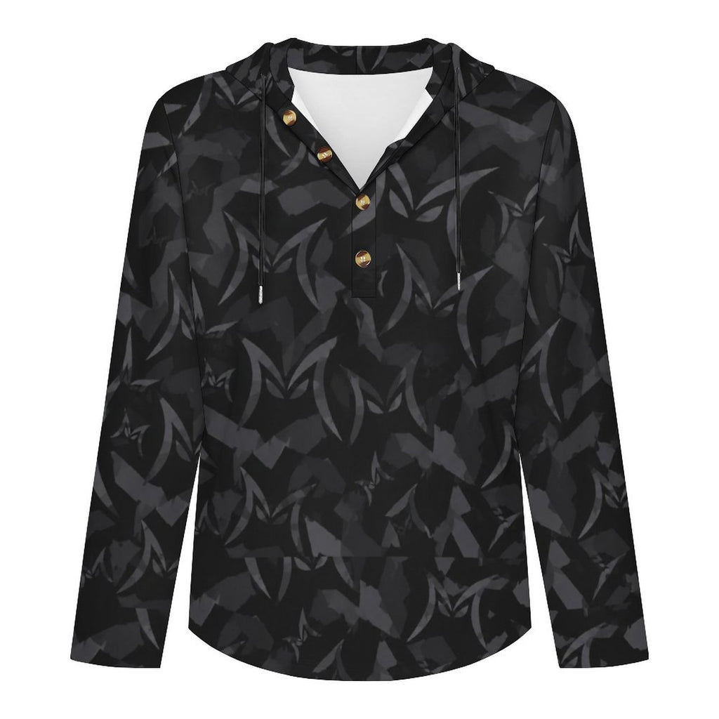 200gsm Men's Button Hooded Sweatshirt(All-Over Printing)