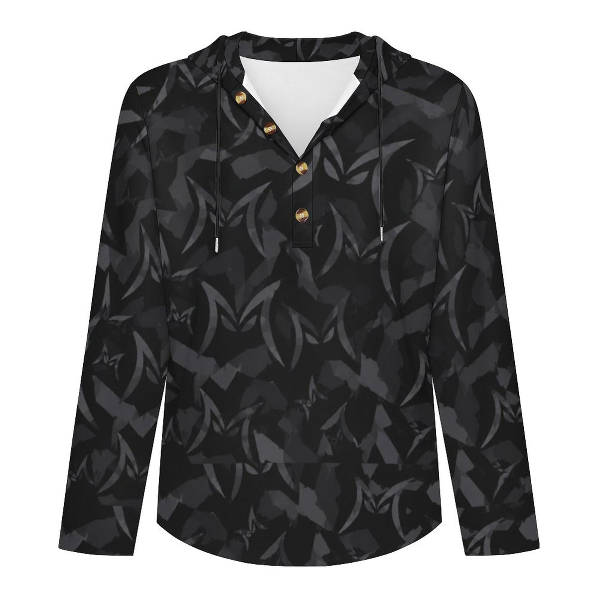 200gsm Men's Button Hooded Sweatshirt(All-Over Printing)