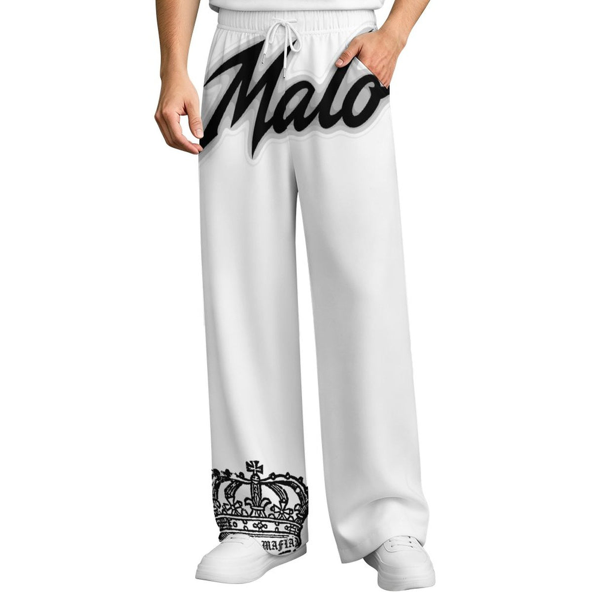 230gsm Drawstring Wide Leg Casual Pants(All-Over Printing)