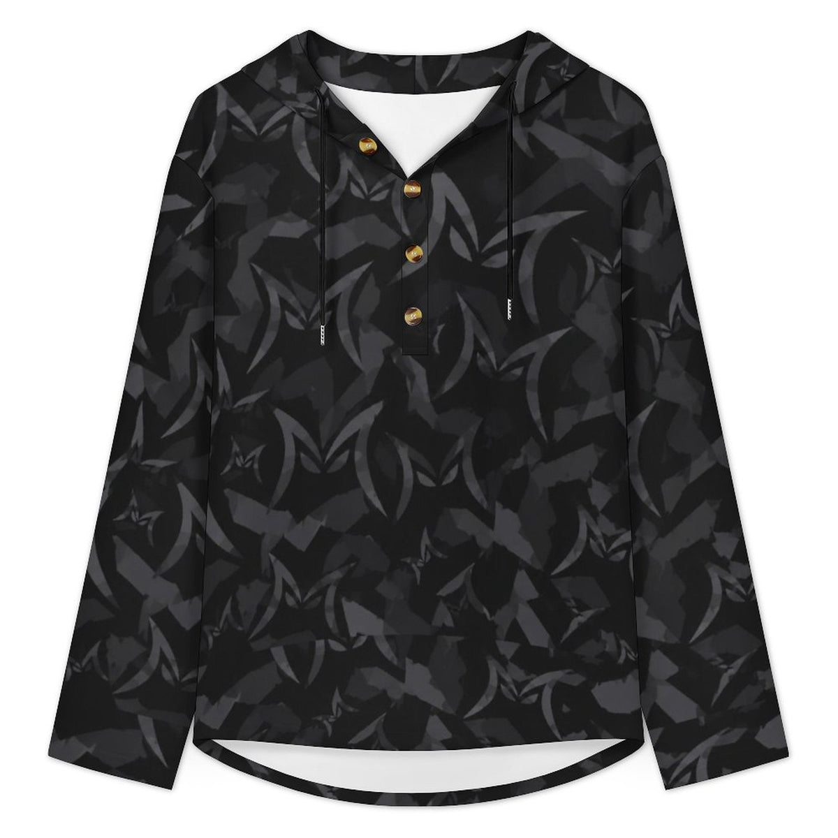 200gsm Men's Button Hooded Sweatshirt(All-Over Printing)
