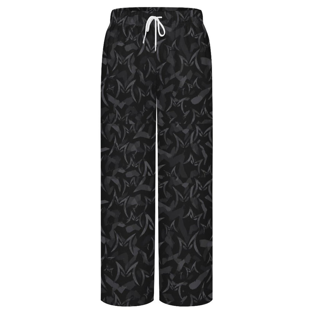 MALO MAFIA Black Camo 230gsm Drawstring Wide Leg Casual Pants(All-Over Printing)