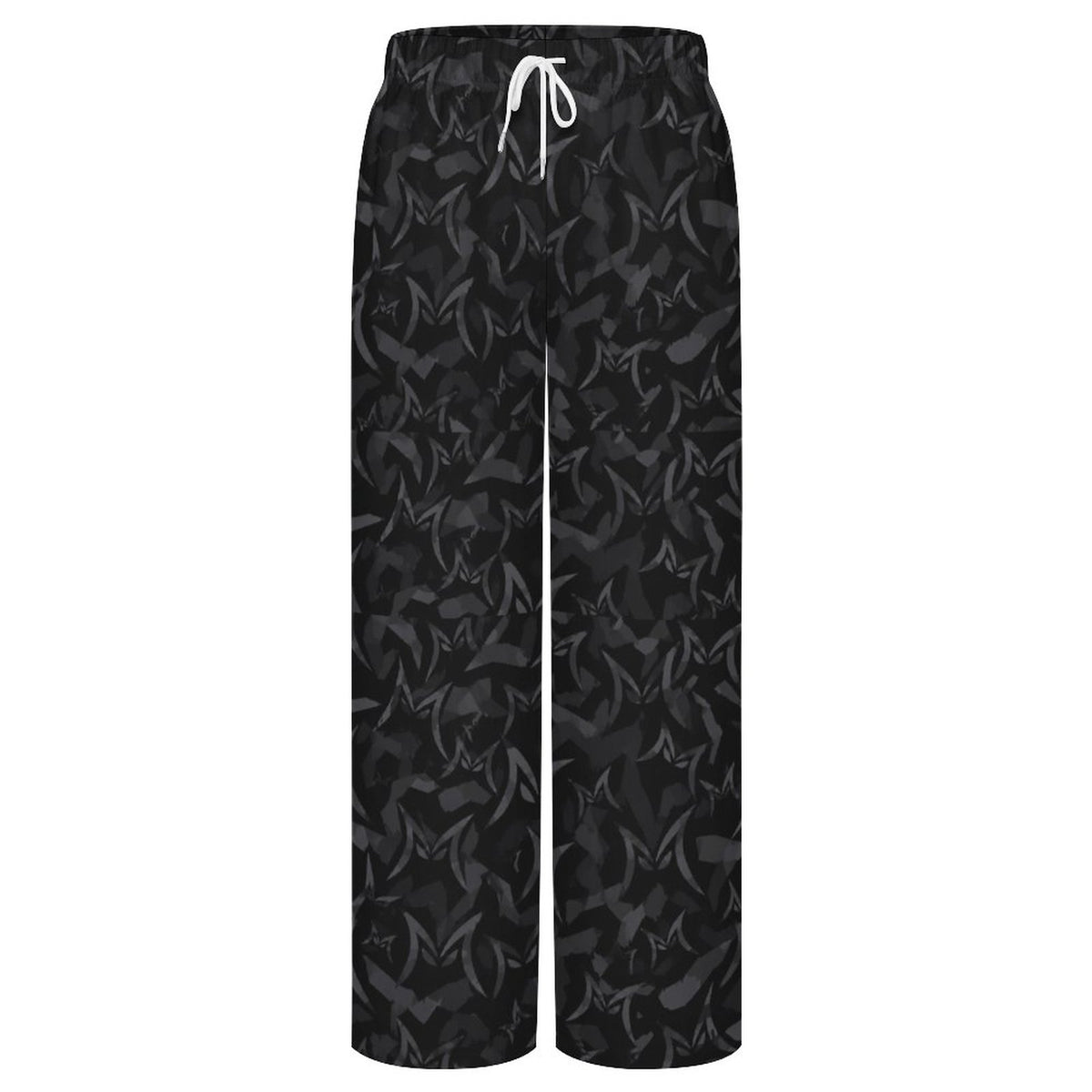 MALO MAFIA Black Camo 230gsm Drawstring Wide Leg Casual Pants(All-Over Printing)