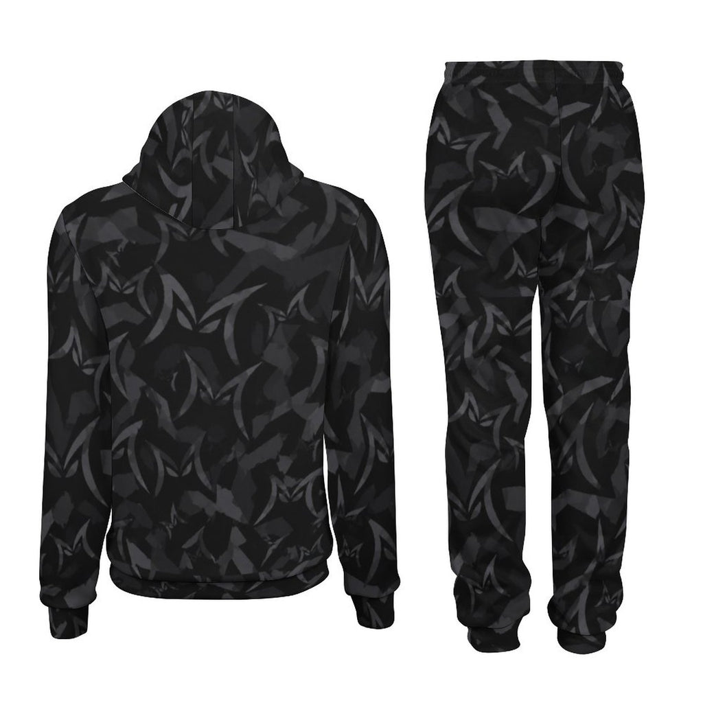 MALO MAFIA Black Camo 250gsm Imitation Cotton Hoodie & Joggers Set