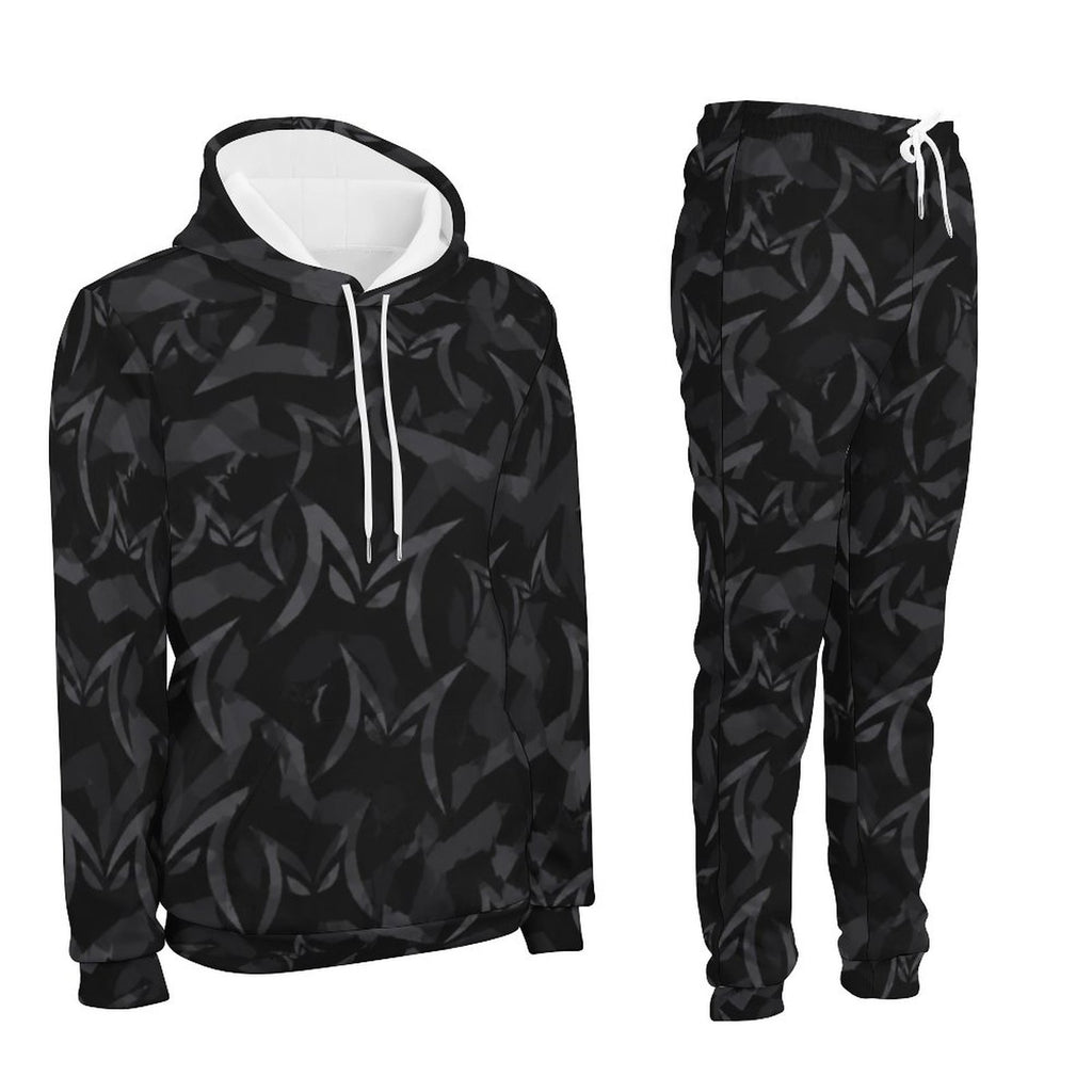 MALO MAFIA Black Camo 250gsm Imitation Cotton Hoodie & Joggers Set