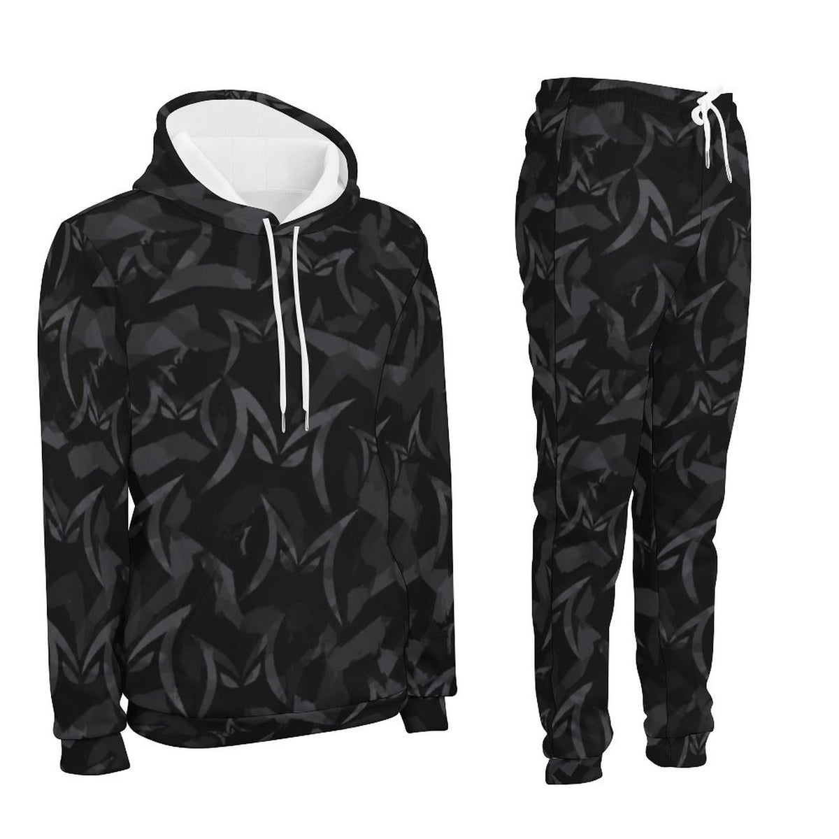 MALO MAFIA Black Camo 250gsm Imitation Cotton Hoodie & Joggers Set