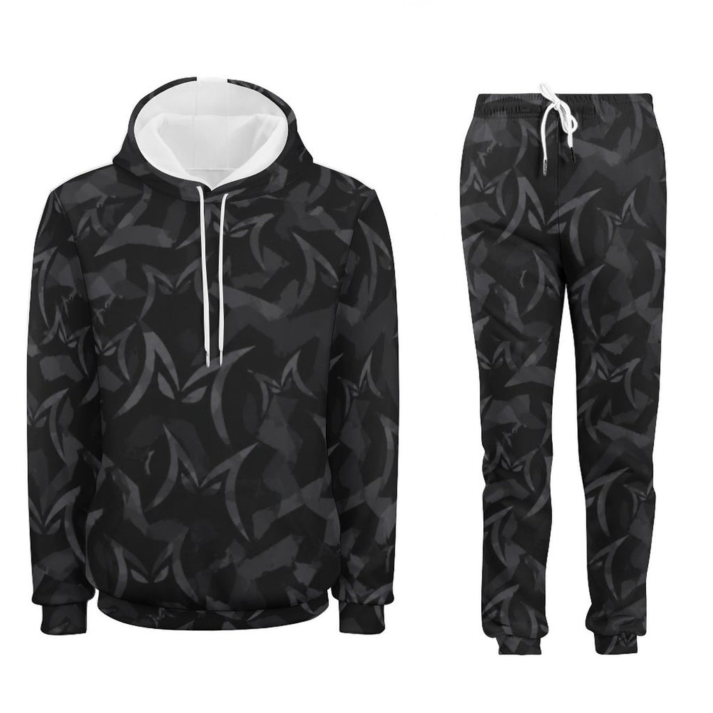 MALO MAFIA Black Camo 250gsm Imitation Cotton Hoodie & Joggers Set