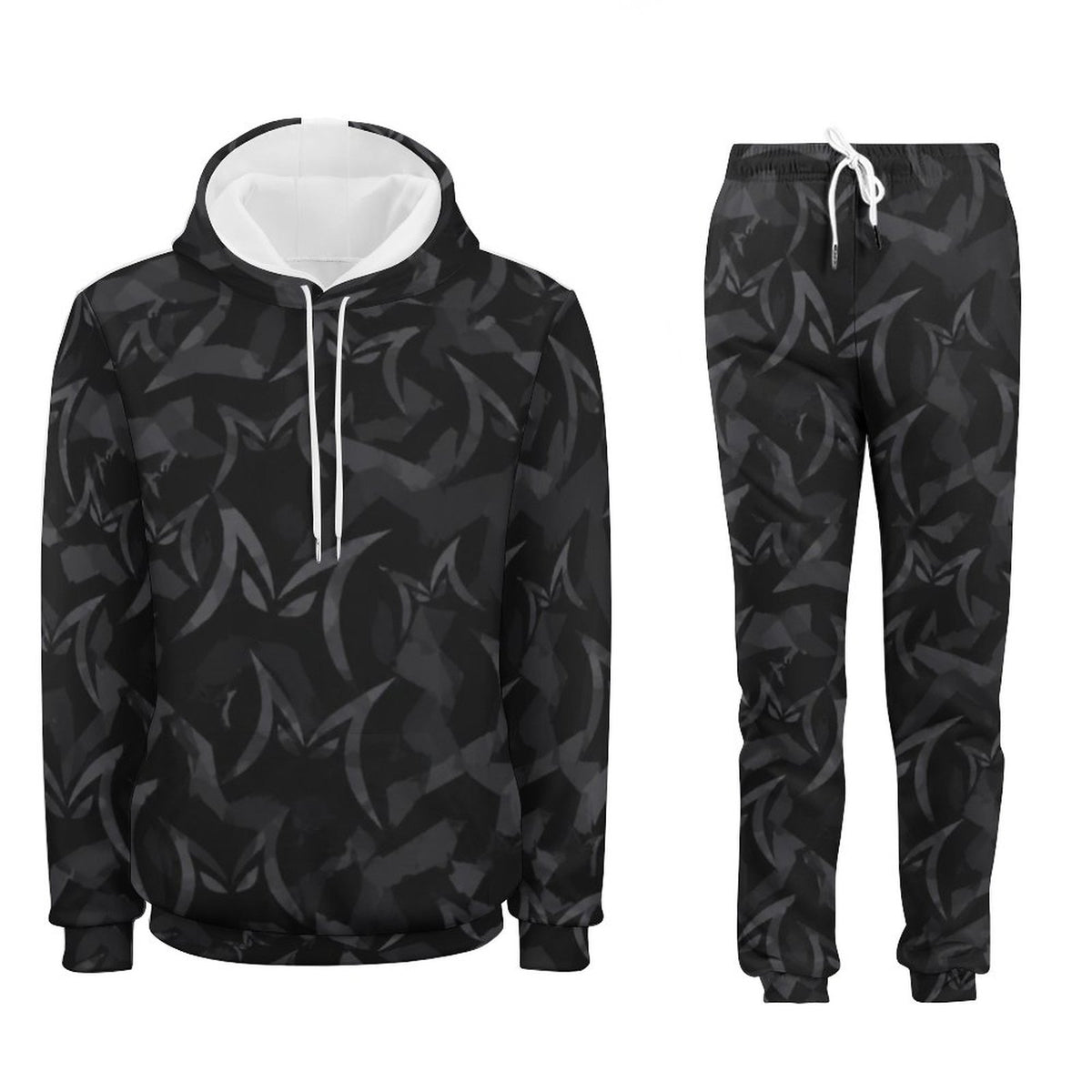 MALO MAFIA Black Camo 250gsm Imitation Cotton Hoodie & Joggers Set