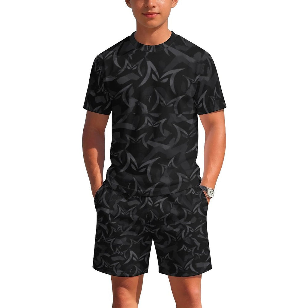MALO MAFIA Black Camo T-shirt Shorts Set