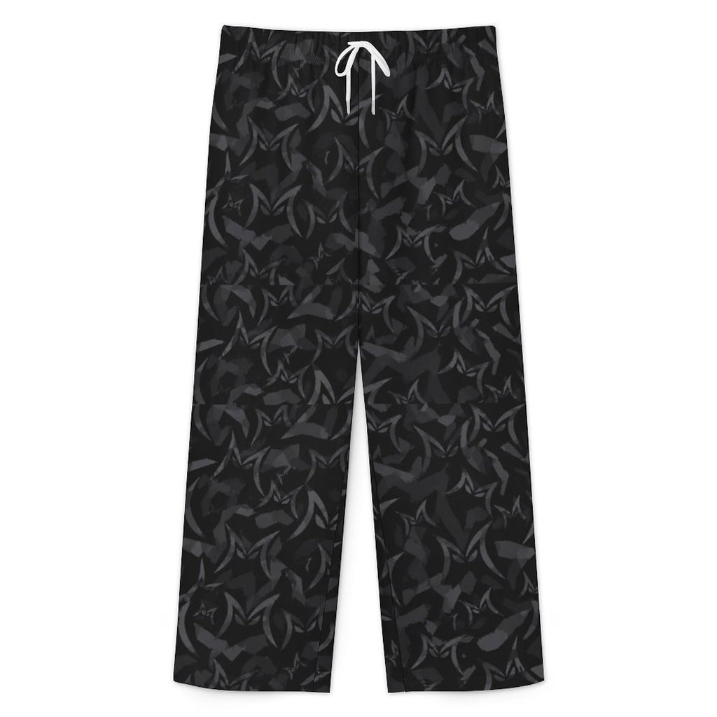 MALO MAFIA Black Camo 230gsm Drawstring Wide Leg Casual Pants(All-Over Printing)