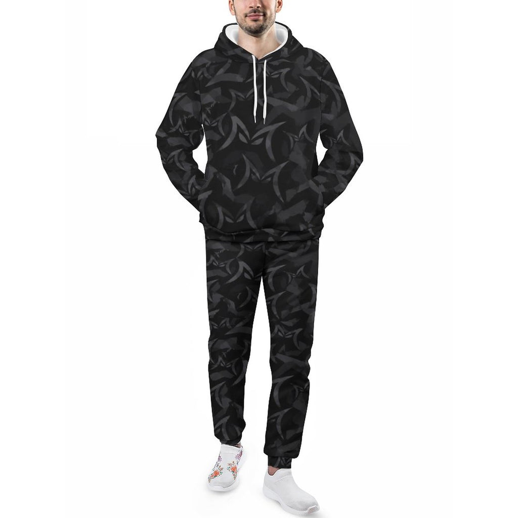 MALO MAFIA Black Camo 250gsm Imitation Cotton Hoodie & Joggers Set