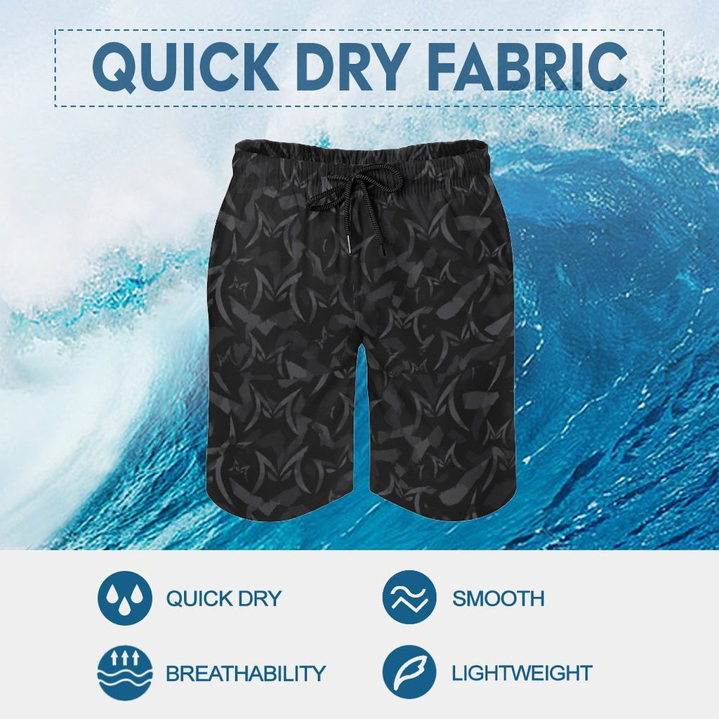 MALO MAFIA Black Camo110gsm Cotton Men's Beach Shorts