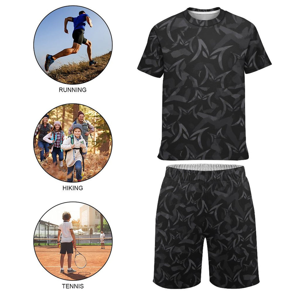 MALO MAFIA Black Camo T-shirt Shorts Set