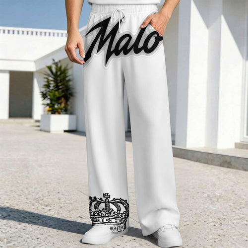 230gsm Drawstring Wide Leg Casual Pants(All-Over Printing)