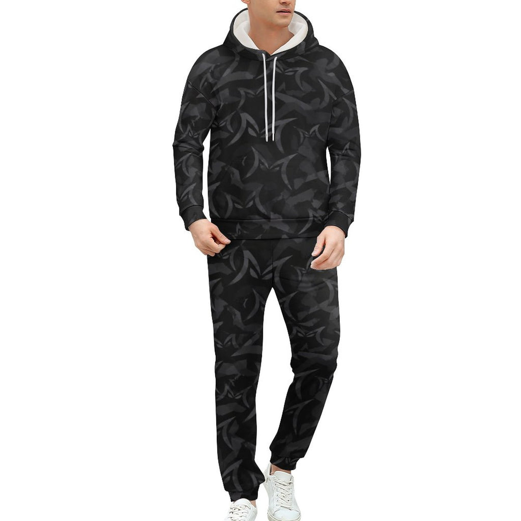 MALO MAFIA Black Camo 250gsm Imitation Cotton Hoodie & Joggers Set
