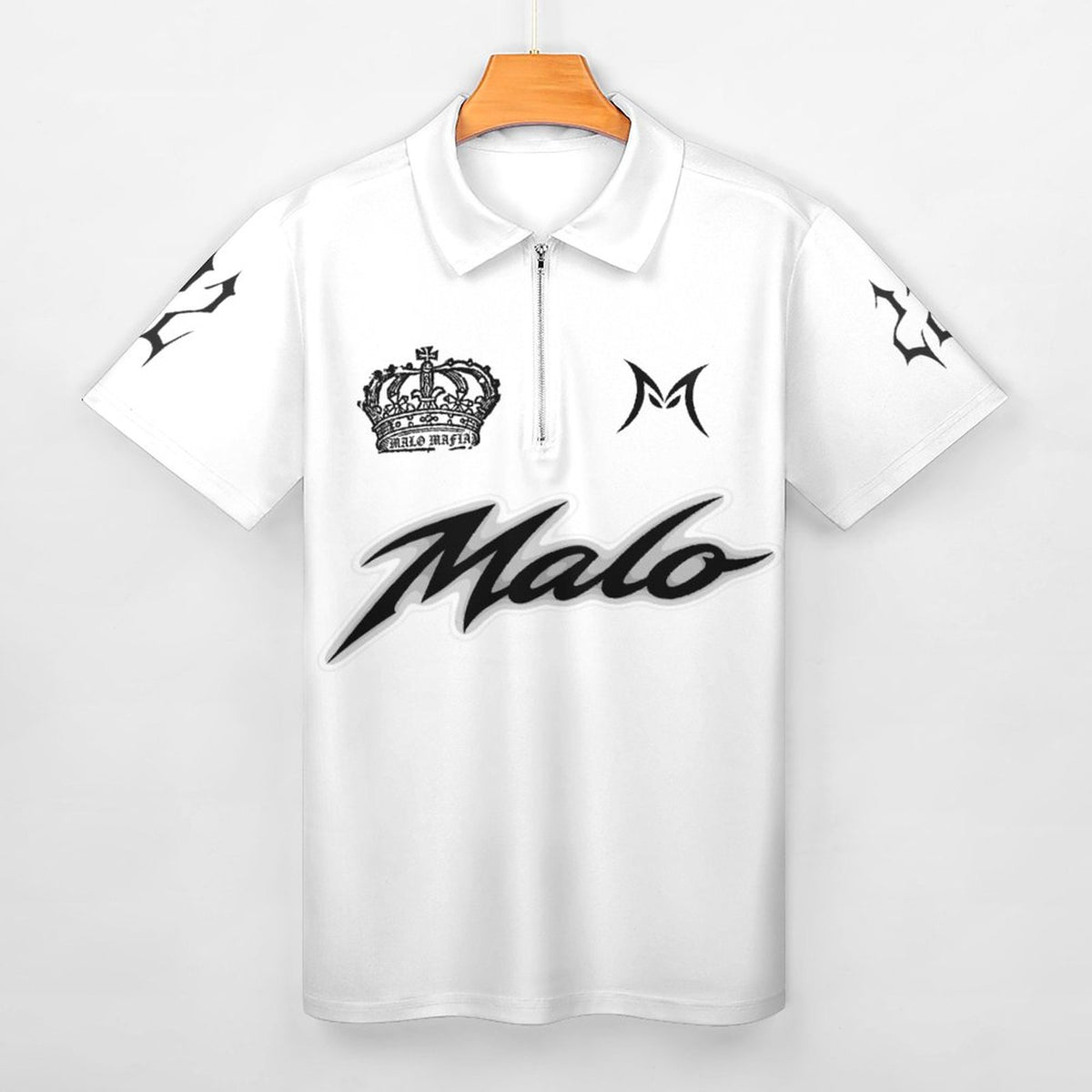 Cotton Zip Short Sleeve MALO MAFIA POLO Shirt for Men