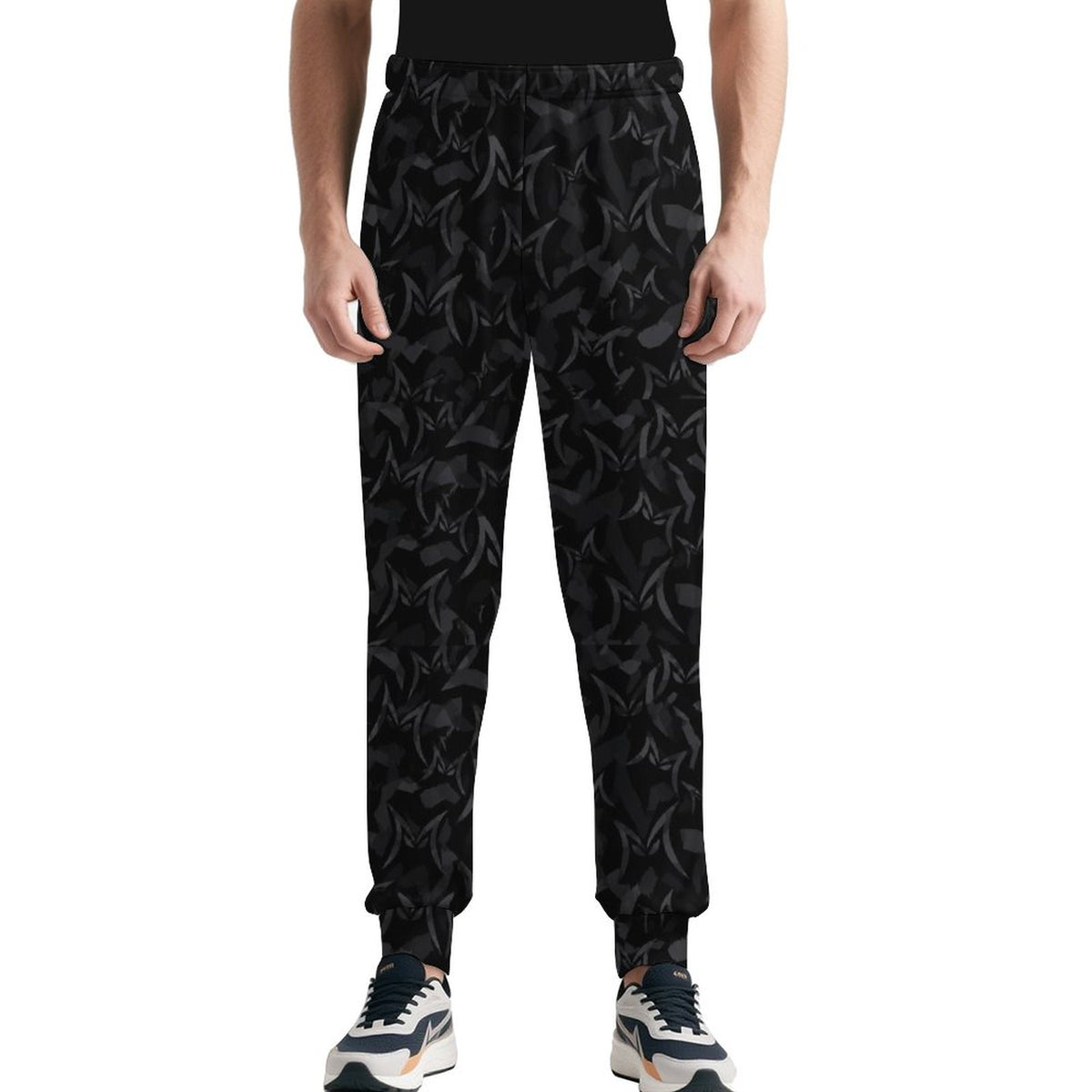 MALO MAFIA Black Camo180gsm Men's Quick Dry Running Pants(All-Over Printing)