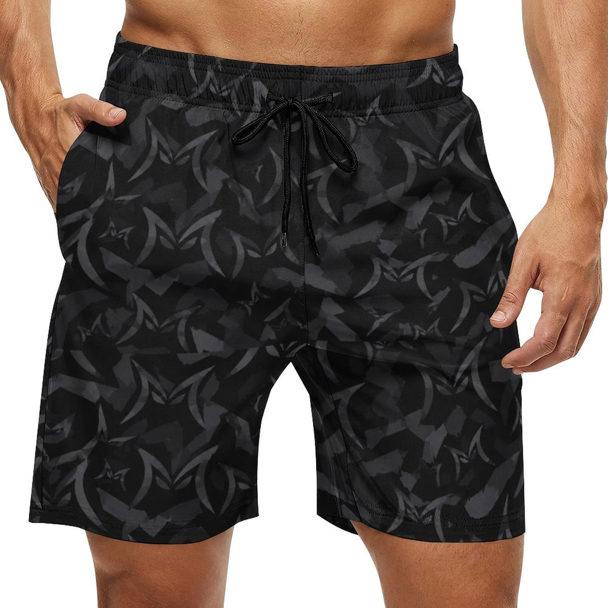 MALO MAFIA Black Camo110gsm Cotton Men's Beach Shorts