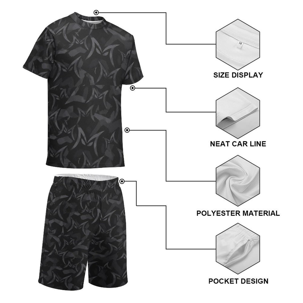 MALO MAFIA Black Camo T-shirt Shorts Set